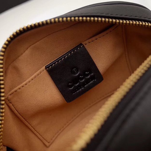2018 GG Marmont matelasse leather belt bag 476434 black