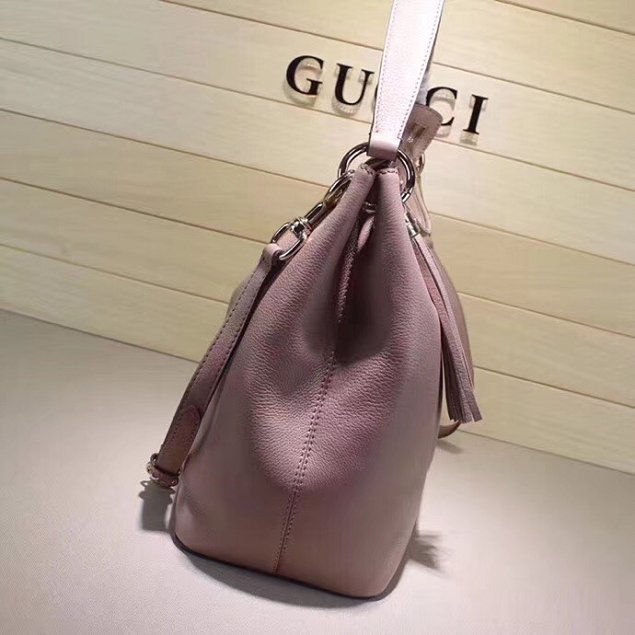 GG Calfskin Leather Top Shoulder Bag 408825 nude