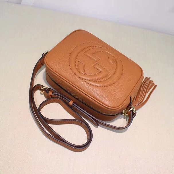 GG original calfskin leather shoulder bag 308364 coffee
