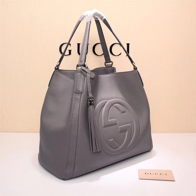 GG original calfskin hobo bag 282309 dark grey 