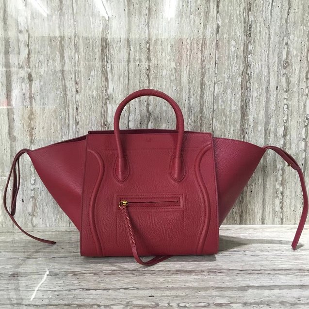 Celine original calfskin luggage phantom bag 9901-2 bordeaux