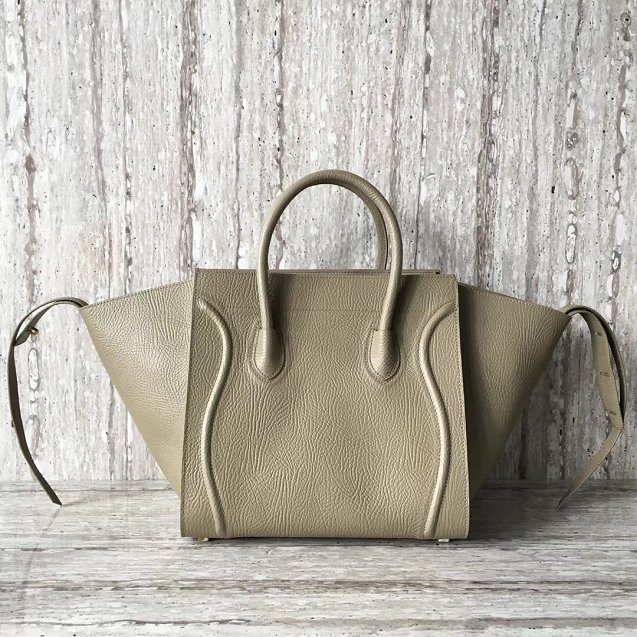 Celine original calfskin luggage phantom bag 9901-2 khaki