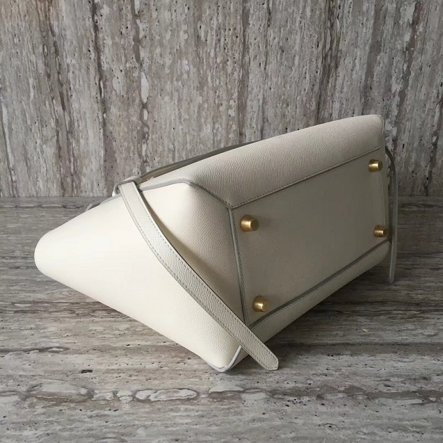 Celine original grained calfskin mini belt bag 189103 white