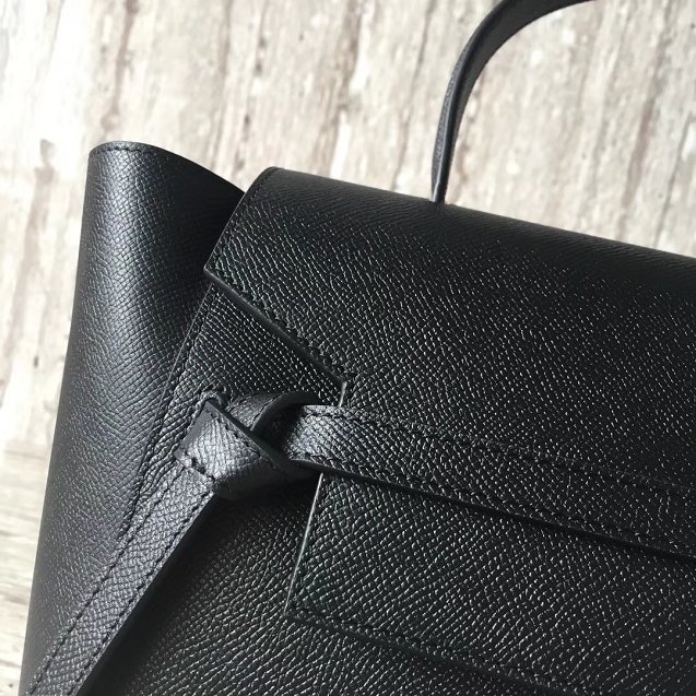 Celine original grained calfskin mini belt bag 189103 black
