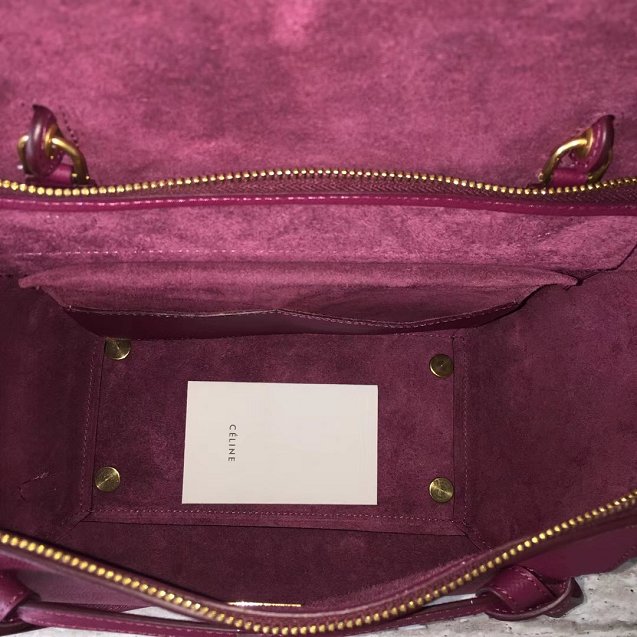 Celine original grained calfskin mini belt bag 189103 purple