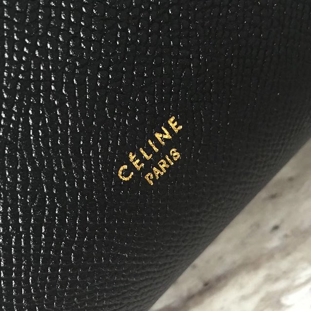 Celine original grained calfskin micro belt bag 189153 black