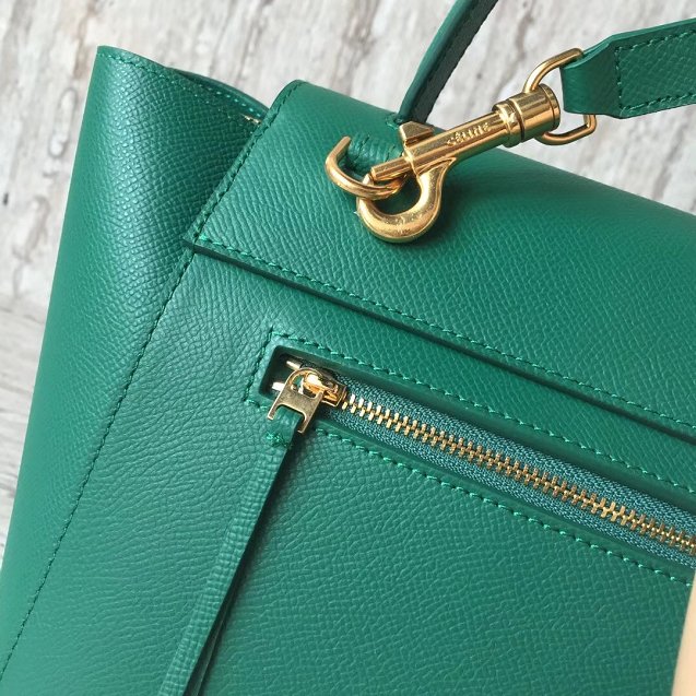 Celine original grained calfskin micro belt bag 189153  green