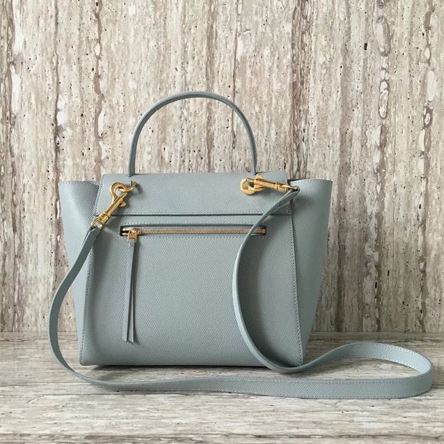 Celine original grained calfskin micro belt bag 189153  light blue