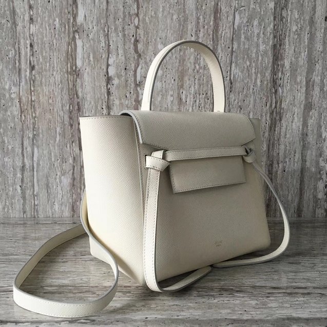 Celine original grained calfskin micro belt bag 189153 beige