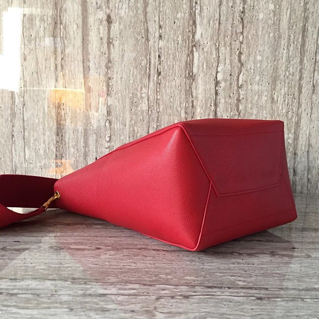 2018 celine original grained calfskin sangle medium bucket bag 77427 red