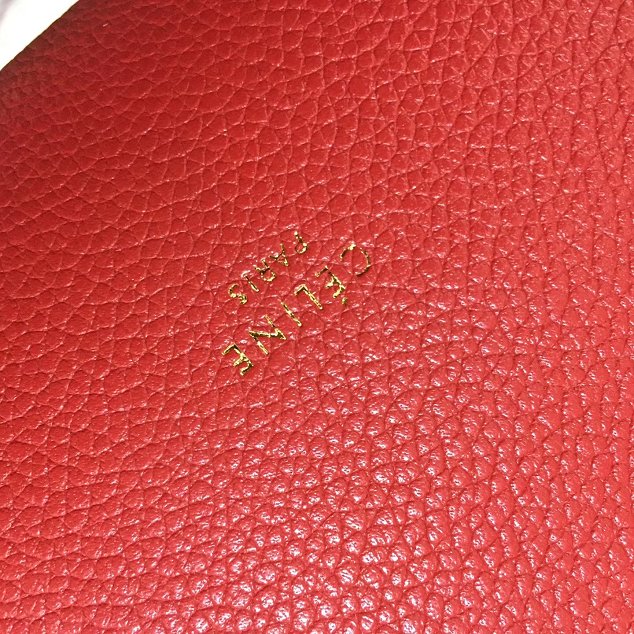 2018 celine original grained calfskin sangle small bucket bag 77426 red