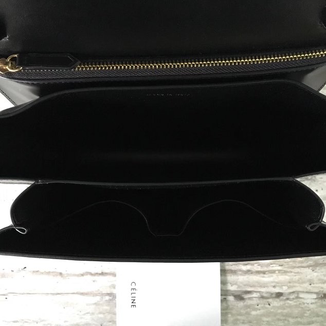 Celine original box calfskin large classic bag 11045 black