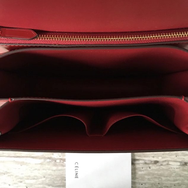 Celine original box calfskin large classic bag 11045 crimson 