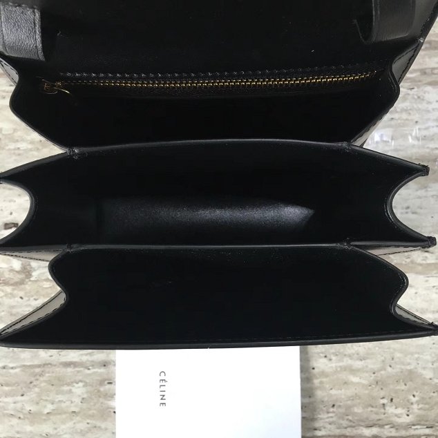 Celine original box calfskin small classic bag 11041 black