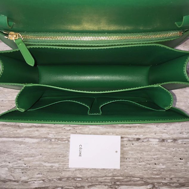 Celine original liege calfskin large classic box bag 11045-1 grass green