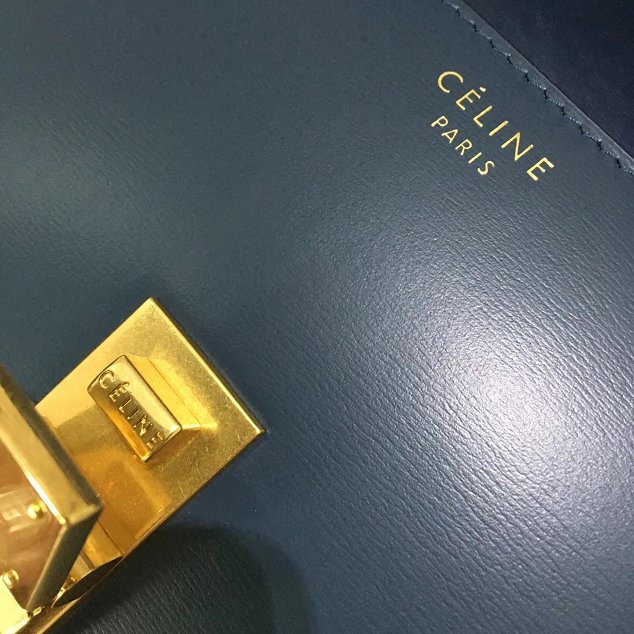 Celine original liege calfskin small classic bag 11041-1 dark blue