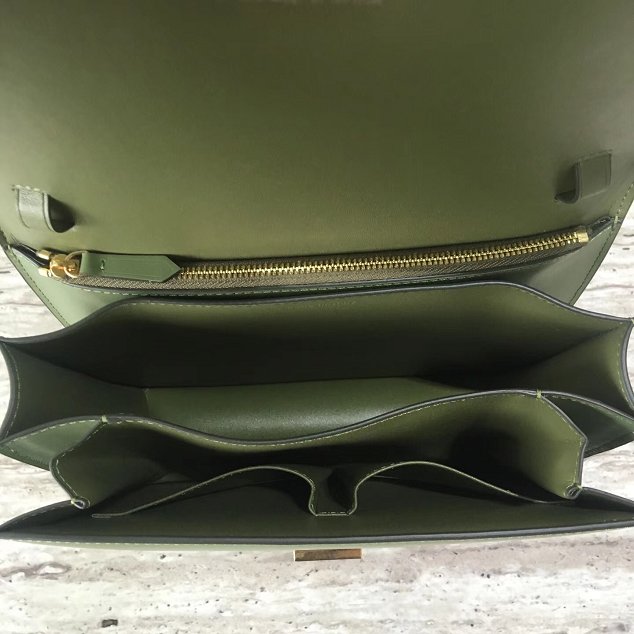 Celine original liege calfskin large classic bag 11045-1 green