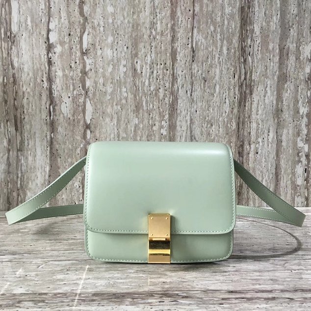 Celine original liege calfskin small classic bag 11041-1 light green