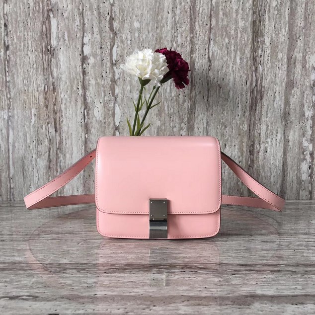 Celine original liege calfskin small classic bag 11041-1 pink