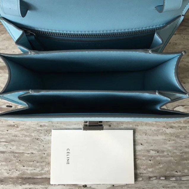 Celine original liege calfskin small classic bag 11041-1 sky blue