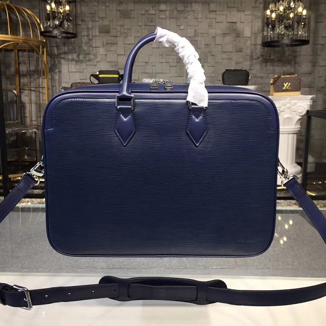 Louis vuitton original epi leather dandy briefcase M54405 navy blue