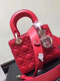 Dior original lambskin small my lady dior bag 44450 red