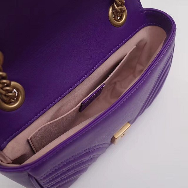 GG original calfskin mini marmont matelasse bag 446744 purple
