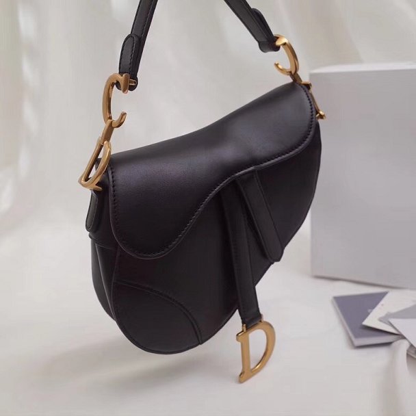 2018 Dior original calfskin mini saddle bag M0447 black