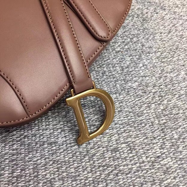 2018 Dior original calfskin mini saddle bag M0447 nude
