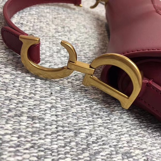 2018 Dior original calfskin mini saddle bag M0447 red