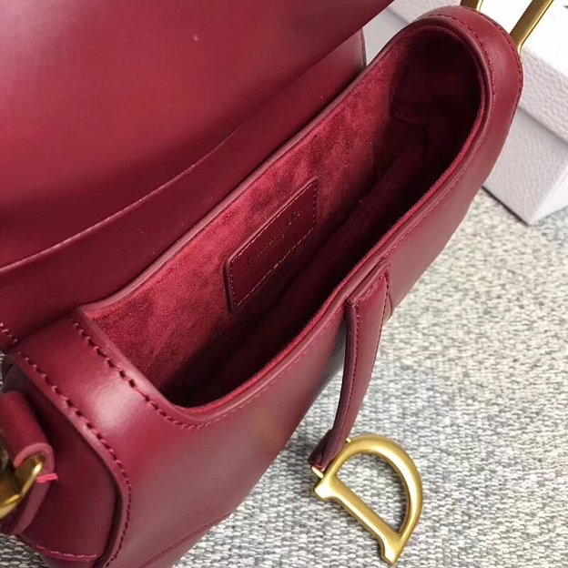 2018 Dior original calfskin mini saddle bag M0447 red