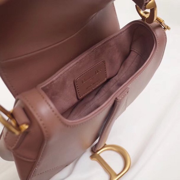 2018 Dior original calfskin saddle bag M0446 nude