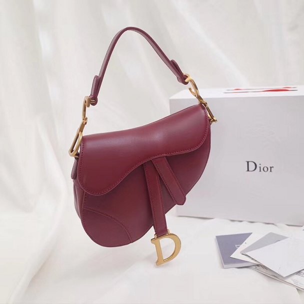 2018 Dior original calfskin saddle bag M0446 red