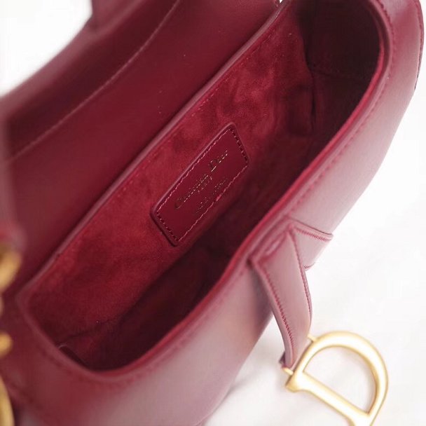 2018 Dior original calfskin saddle bag M0446 red