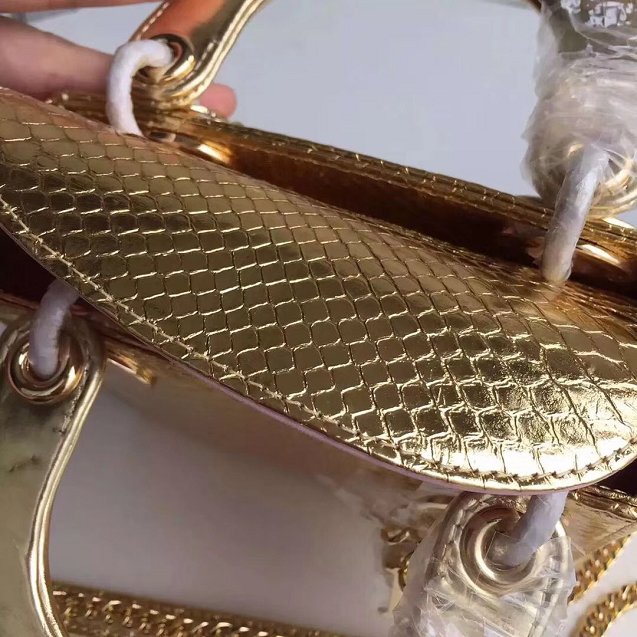 2018 Dior original python leather mini lady dior bag M5808P gold