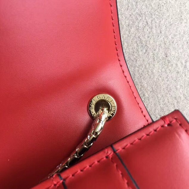 Blvgari original calfskin mini serpenti forever cover shoulder bag 34560 red