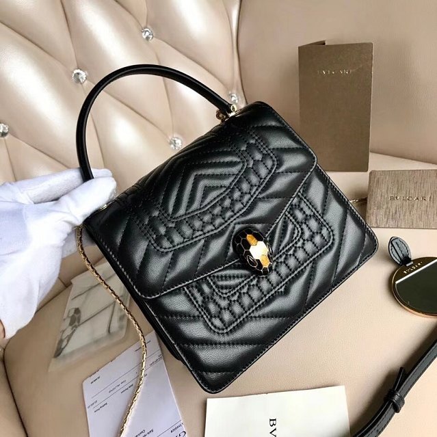 Blvgari original calfskin mini serpenti forever cover bag 286165 black