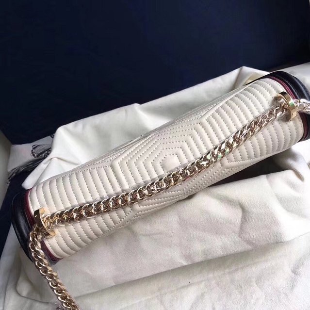 Blvgari original lambskin serpenti forever cover top handle bag 286633 white