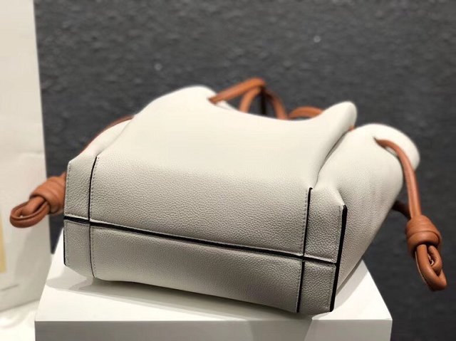 2018 Loewe original calfskin flamenco knot tote bag 061803 white