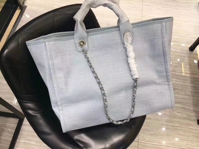 2018 CC original canvas large shopping tote bag A66941 gray&blue