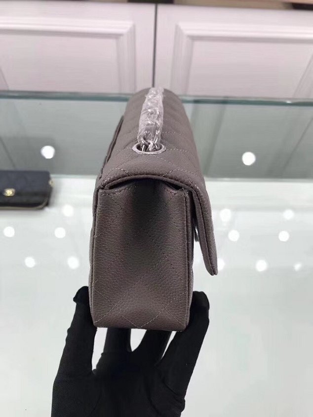 CC original grained calfskin mini flap bag A69900 dark gray