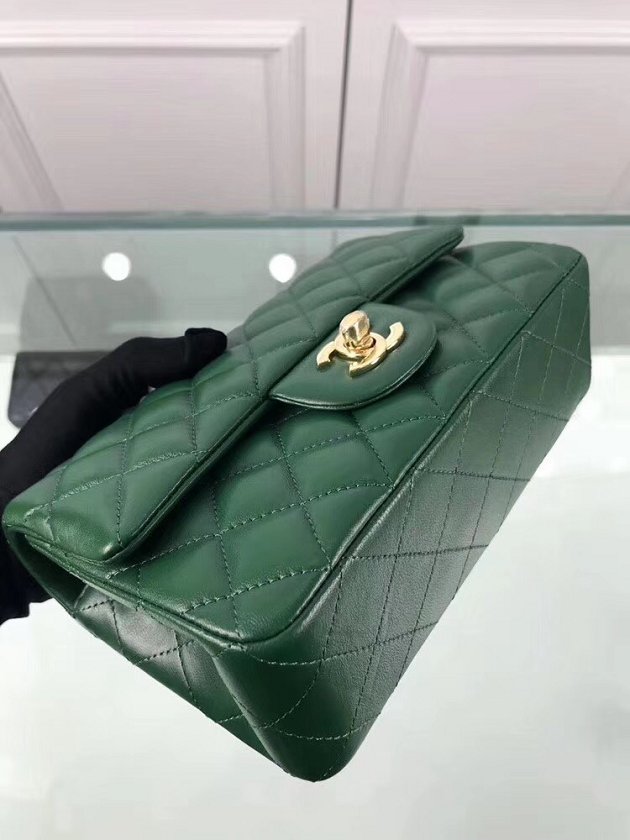 CC original lambskin leather mini flap bag A69900 green