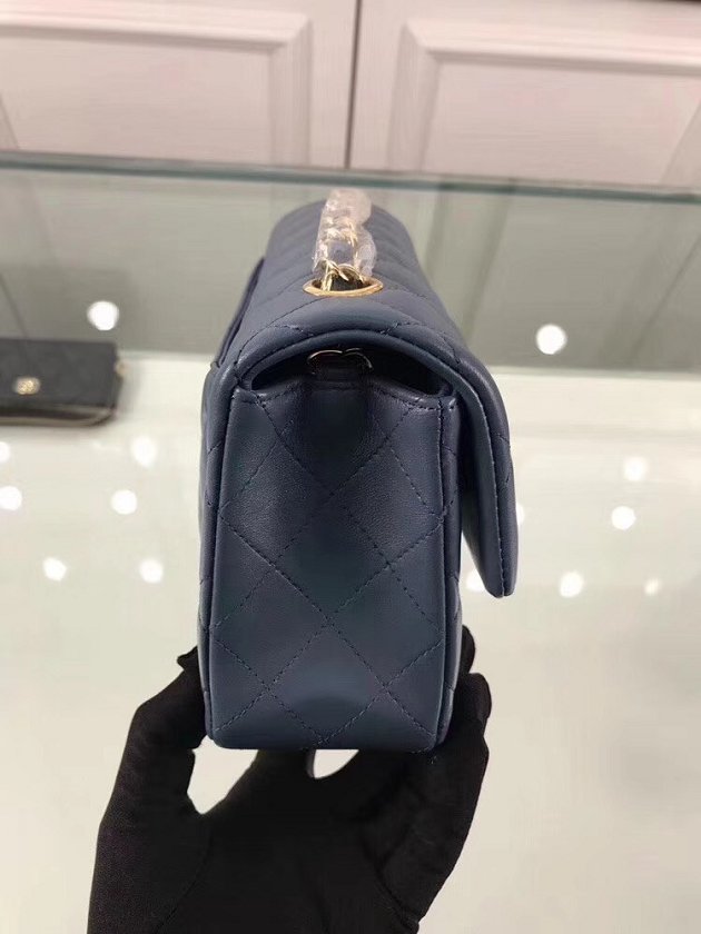 CC original lambskin leather small flap bag A69900 royal blue