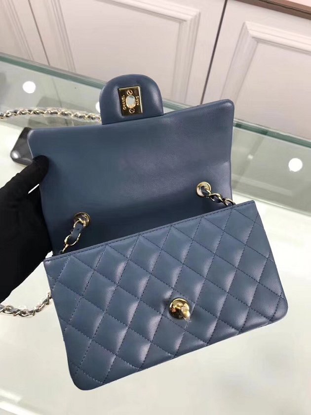 CC original lambskin leather small flap bag A69900 royal blue