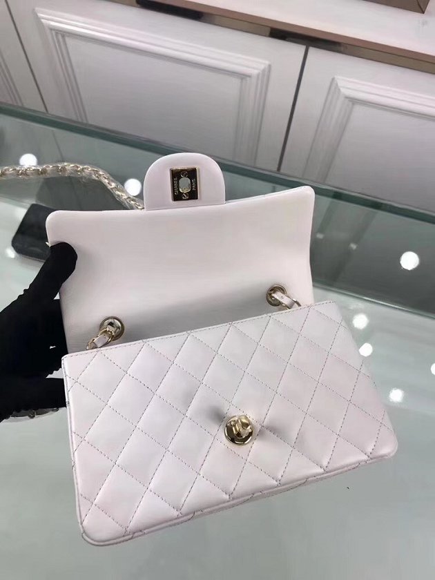 CC original lambskin leather mini flap bag A69900 white