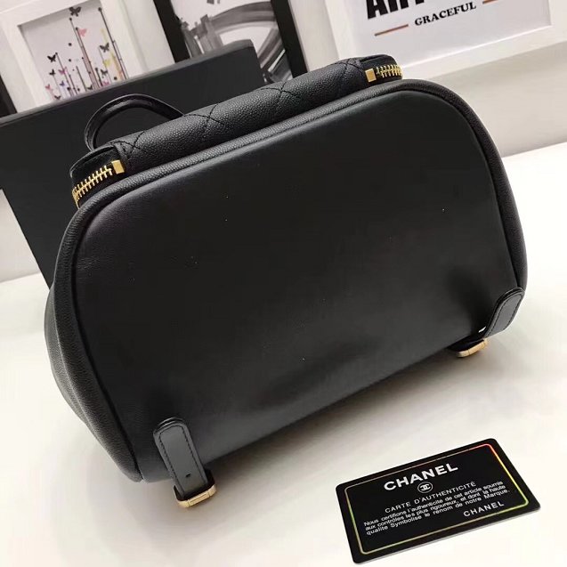 2018 CC original grained calfskin backpack A93748 black