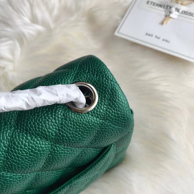 CC original grained calfskin super mini flap bag A35200 green