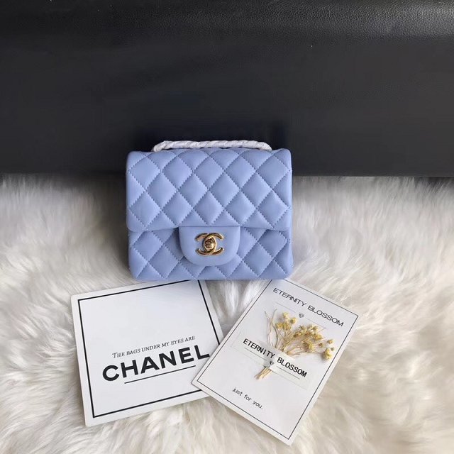 CC original lambskin super mini flap bag A35200 blue