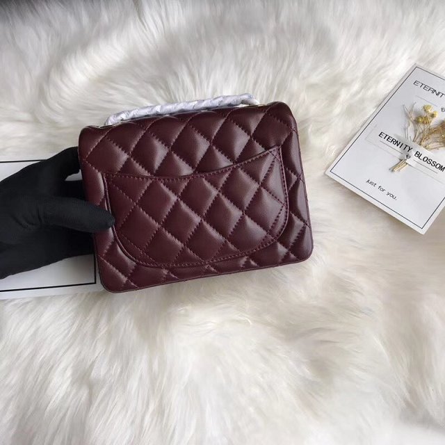 CC original lambskin super mini flap bag A35200 bordeaux