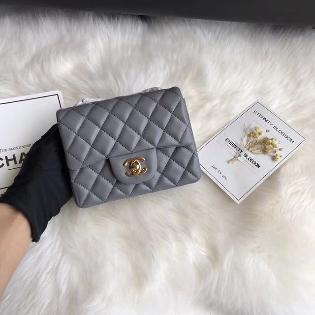 CC original lambskin super mini flap bag A35200 grey